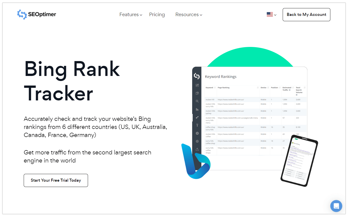 bing rangschikking tracker